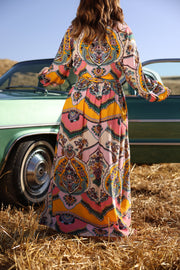 Bohemian maxi wrap dress 3014