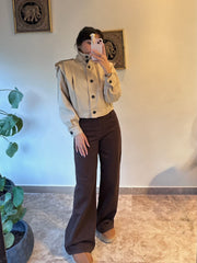 HIGH WAISTED WIDE LEG JEANS Espresso BROWN 4050