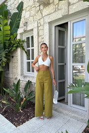 High waisted wide leg pants 3015