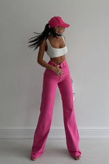 Fuchsia high rise jeans