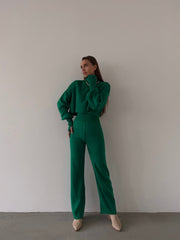 Turtleneck high waisted pants lounge set 3040