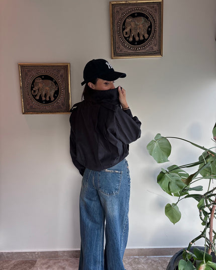 HIGH WAISTED WIDE LEG JEANS DARK BLUE 4049