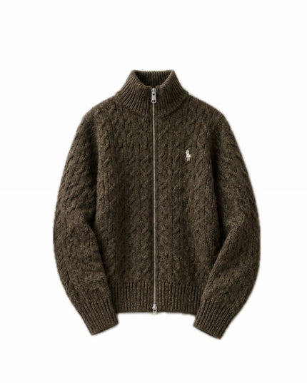 Polo soft knitted sweaters with double zipper 4087