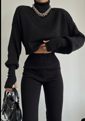 Turtleneck high waisted pants lounge set 3040