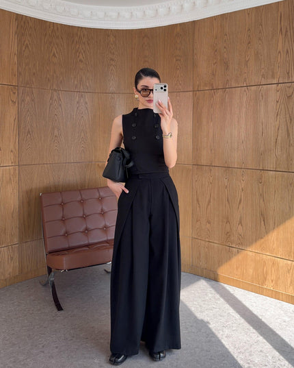Wide legged trending summer palazzo pants 4079
