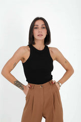 Cotton full neck tank top