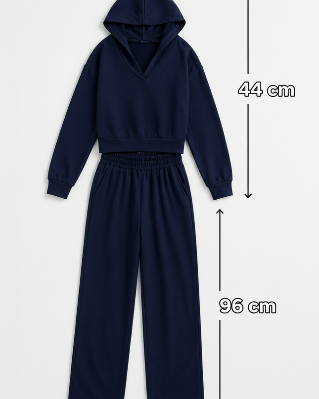 2 piece hooded cotton set elastic waisted 4072