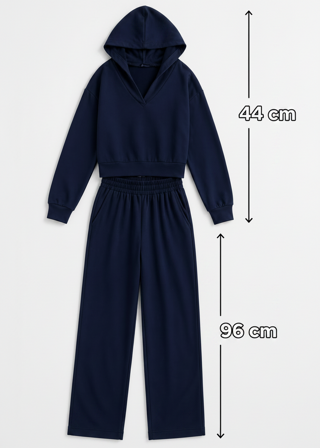 2 piece hooded cotton set elastic waisted 4072