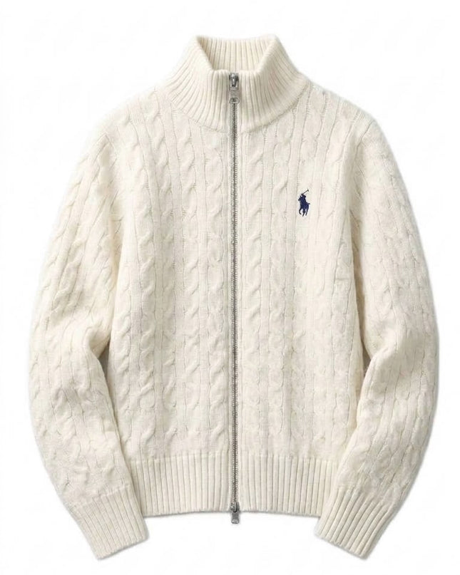 Polo soft knitted sweaters with double zipper 4087