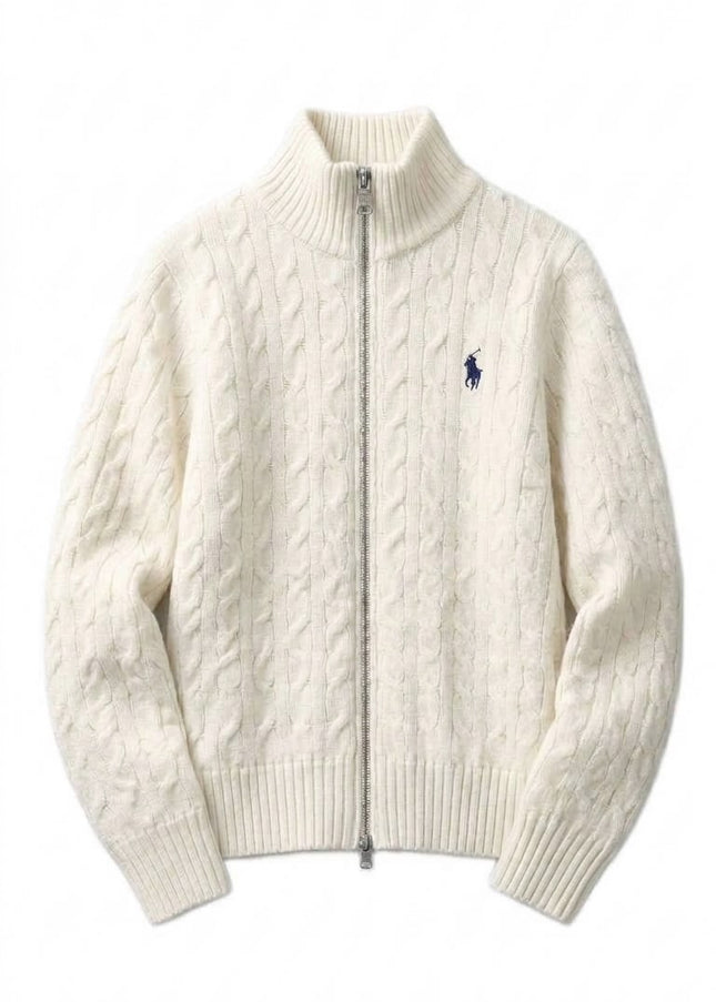 Polo soft knitted sweaters with double zipper 4087