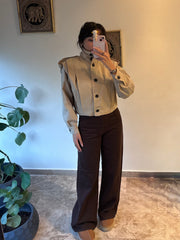 HIGH WAISTED WIDE LEG JEANS Espresso BROWN 4050