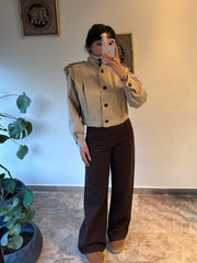 HIGH WAISTED WIDE LEG JEANS Espresso BROWN 4050