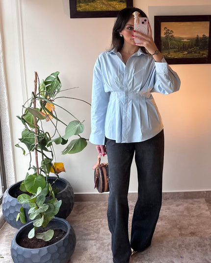 Black washed out wide leg jeans 4068