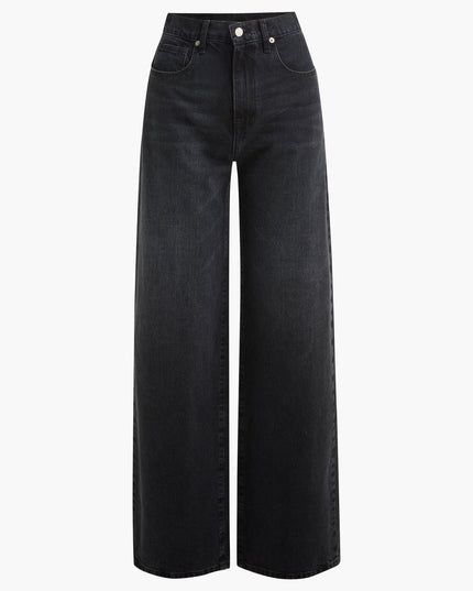 HIGH WAISTED WIDE LEG JEANS BLACK 4064