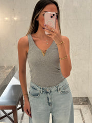 Gold accessorized Valentino full cotton tank top 3092