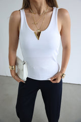 Gold accessorized Valentino full cotton tank top 3092