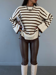 Oversized pinstripe sweater