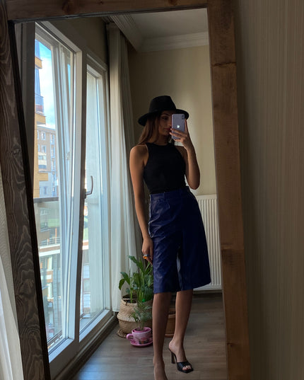 Leather bermuda shorts 2001