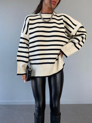 Oversized pinstripe sweater