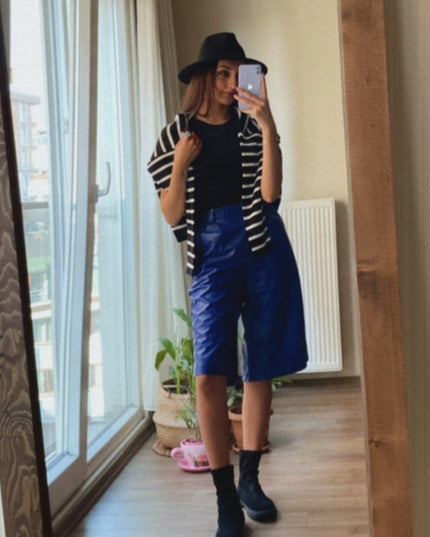 Leather bermuda shorts 2001