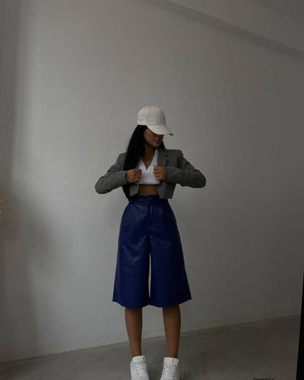 Leather bermuda shorts 2001