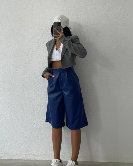 Leather bermuda shorts 2001