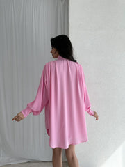 Oversized pearl buttoned shirt