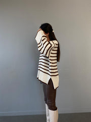 Oversized pinstripe sweater