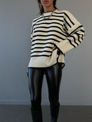 Oversized pinstripe sweater