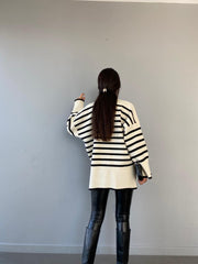 Oversized pinstripe sweater